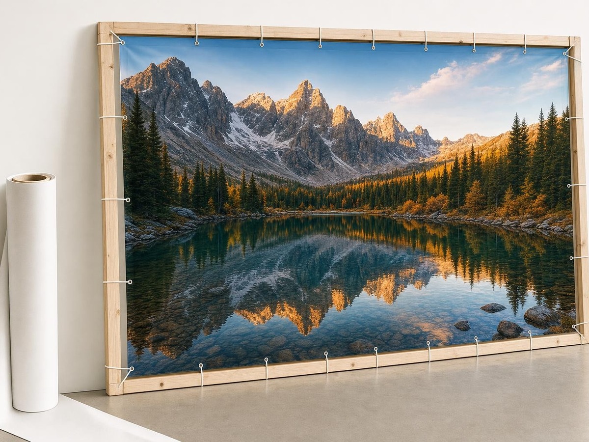 Banner impreso en gran formato tras agrandar imagen con ia sin perder nitidez