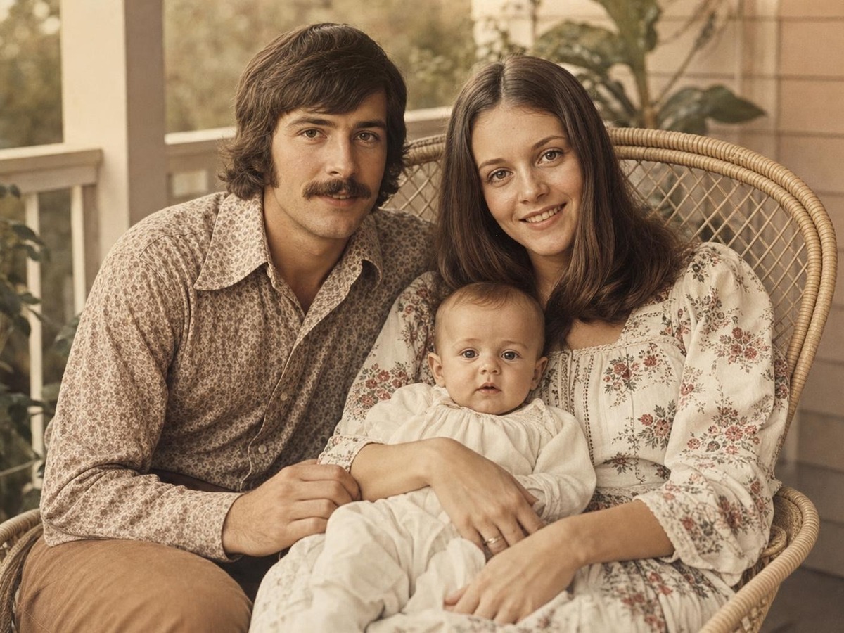 Retrato familiar antiguo recuperado con rostros nítidos